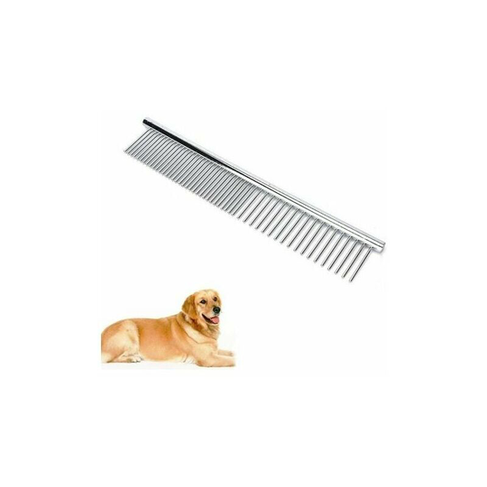 Grooming Comb, Stainless Steel Dog Comb, Pet Comb for Long Haired Dogs Barber Grooming Tools