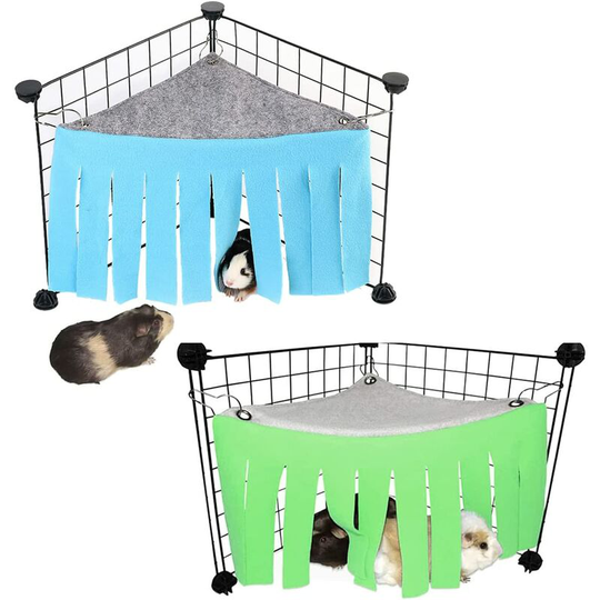 Hamster tent hammock, 2 pieces corner hiding place for small animals Hidden hammock corner hamster tent hammock for guinea pigs, chinchillas,