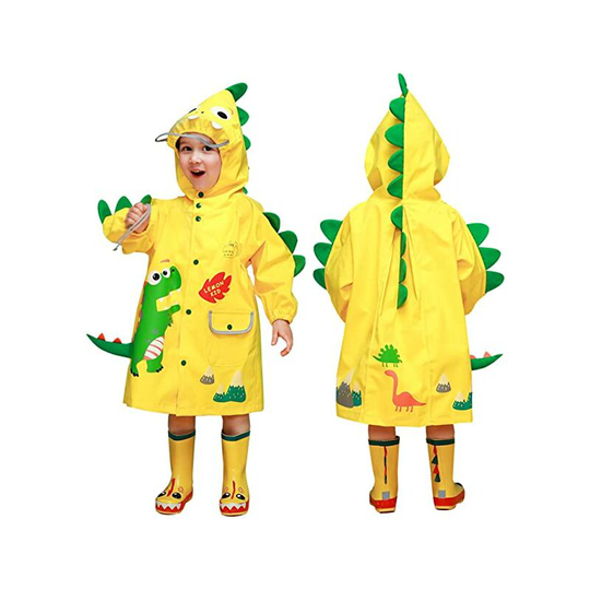 Ilovemilan - Girls Raincoats Boys Rain Coat Kids Jacket Lightweight Hooded Rain Poncho 3D Animal Pattern for School Hiking Outdoor Traveling