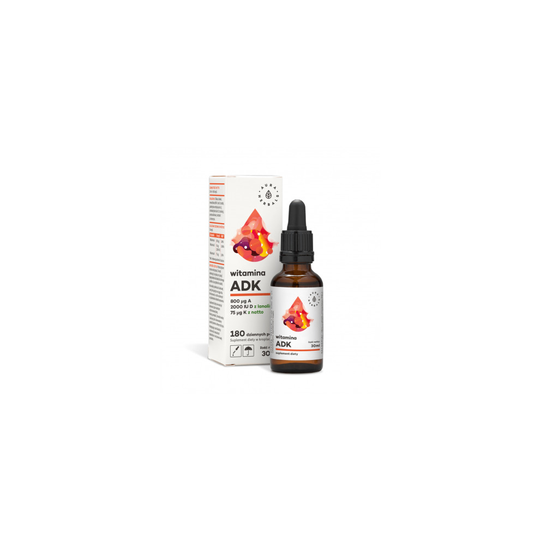 Aura Herbals, witamina A + D3 2000 IU + K2 MK-7, 30 ml
