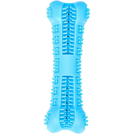 Dog Chew Toy - Bone Shaped Toothbrush - Dog Cleaning Tool - Large - Blue