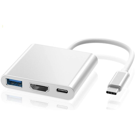 Osqi - 4K usb c to hdmi Adapter, Type c Hub to hdmi Adapter Converter with usb 3.0 Port and usb c Charging Port Compatible with MacBook Pro, Google