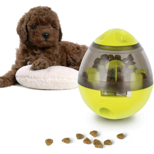 Dog treat ball, cat and dog dispenser, food ball, interactive toy, slow food ball, light green
