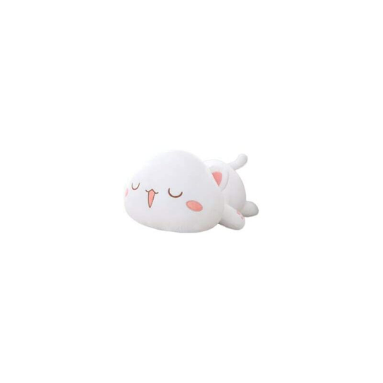 Cute Kitty Plush Animal Toy Soft Stuffed Cat Hugging Pillow Kitten Plushies Gift for Kids (White Style-1, 11.8 inch