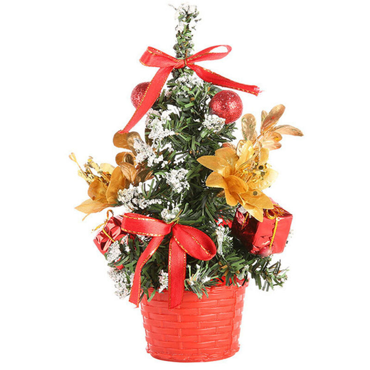 Mini Tabletop Christmas Tree Home Christmas Small Desktop Decoration Party Ornament Family Christmas Gift,Red,20cm - Red,20cm
