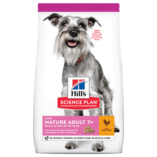 Hill's Science Plan Mature Adult 7+ Light Small & Mini with Chicken - Economy Pack: 3 x 2.5kg