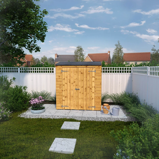 6 ft W x 3 ft D Wooden Tongue & Groove Pent Garden Shed