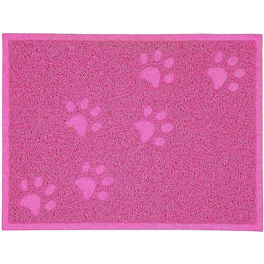 Pet Food Mat for Dogs and Cats Waterproof Non-Slip Pet Feeding mat bowl mat (Small(40x30cm), Rose)