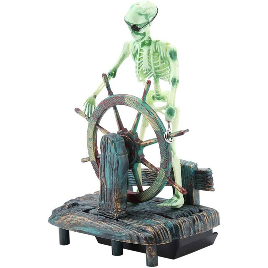 Fish tank and aquarium decorations, pirate skeleton captain water landscape decorations
