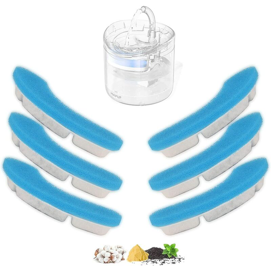 Readcly - Cat Water Fountain Filter Upgraded Quadruple Action Cat Water Fountain Filter Filters Replacement 6 pcs for Cat and Dog Water Fountains