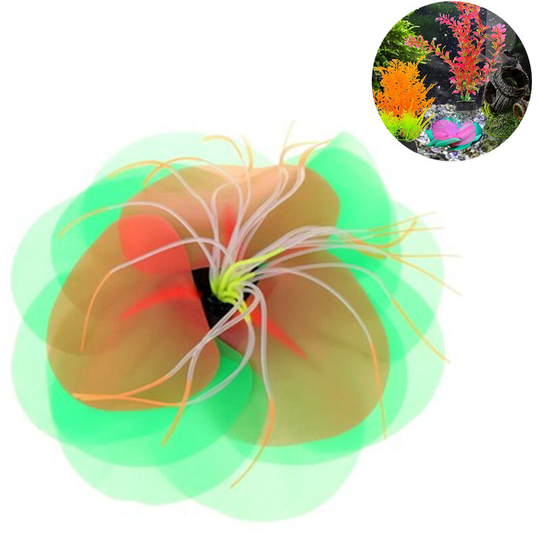 Devenirriche - Lotus Coral,Soft Silica Gel Moves Naturally with Water Flow, Aquarium Decorations Glow in The Dark, Glowing Coral Ornaments for Fish