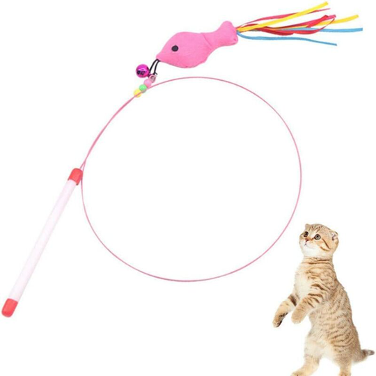 Cat Fish Animals Steel Wire Bell Beads Training Teasing Interactive Toy Kitten Chaser for Exercise Play Fun - Langray