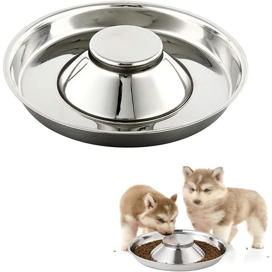 Puppy Bowl, Stainless Steel Dog Bowl, Puppy Feeding Bowl, Slow Feeding Bowl, Suitable for Multiple Pets to Eat Water and Food at the Same Time