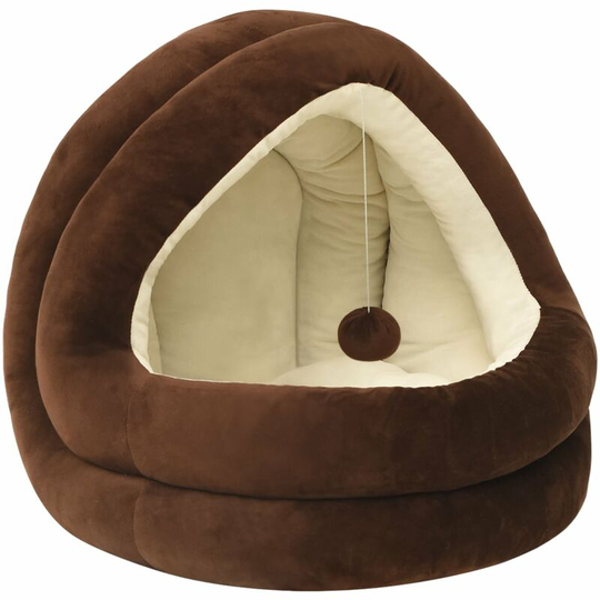 Cat Bed 50x50x45 cm Brown and Cream Vidaxl Brown