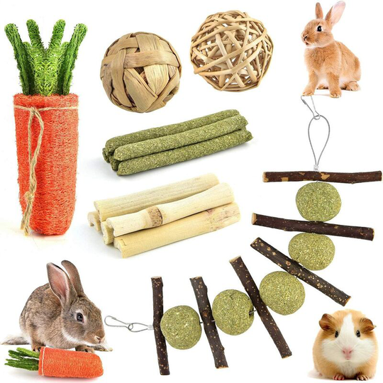 Betterlifegb - Small Animal Chew Toys, Betterlife Toy Dwarf Rabbits, Guinea Pig Toys, Hamster, Parrot, Chinchilla, Gerbil, Chewing Grass Hay Sticks,