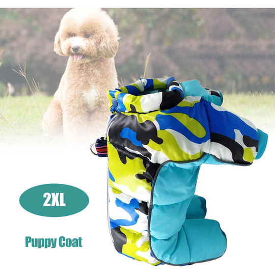 Pet Dog Clothes Winter Warm Jacket Thicker Puppy Coat Small Dogs Pets Clothing, Green 2XL size