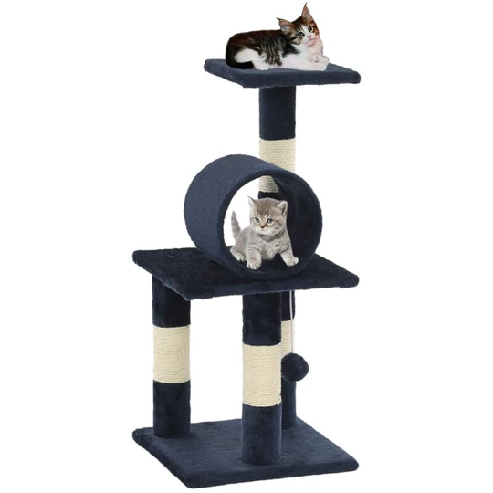 Cat Tree with Sisal Scratching Posts 65 cm Dark Blue VDTD07156 - Topdeal