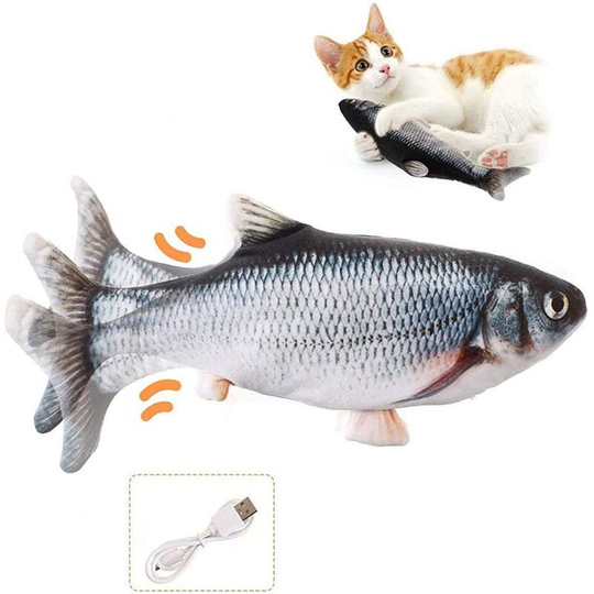 Cat Toy, Fish Toy, Electronic Fish Toy Motion Simulation usb Rechargeable with Catnip