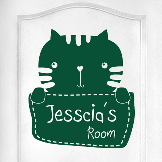 Personalised Kitty Rabbit Kids Door Room Wall Sticker