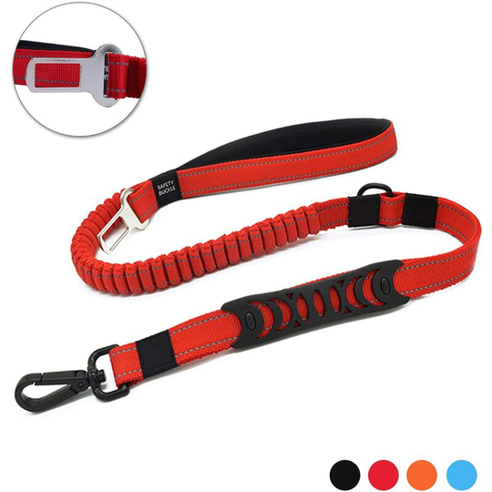 Dog Leash Anti Traction Car Safety Leash Small Medium Large Nylon Reflective Solid (110CM Red)