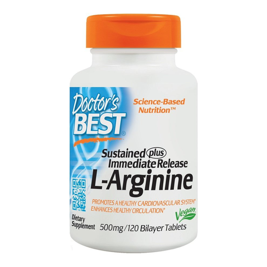 Doctor's Best L-Arginine - Sustained + Immediate Release, 500mg - 120 tabs