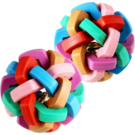 Betterlifegb - Dog Ball, 2 Pieces Durable Rubber Dog Toy Ball, with Small Bell, Chew Ball and Dog Interactive Toy Pet Toy (5.5cm)