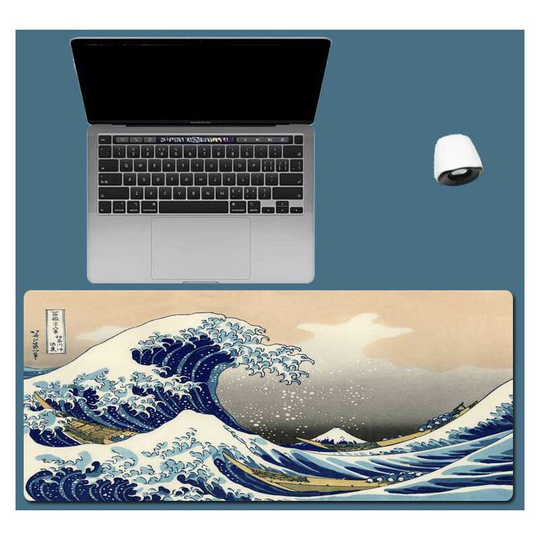 Gaming mouse pad, non-slip rubber base soft fabric mouse pad, Japanese style mouse pad with 27 scenes of Ukiyo-e (Japanese style 11, 300*800*3) - Muff