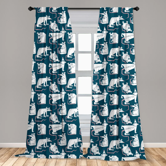 Bryheem Themed Abstract Cartoon Mouse Pattern Print Room Darkening Curtains