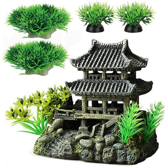 Medium Aquarium Decoration - 16cm High - Retro Decoration Accessories - Asian Style - Home a