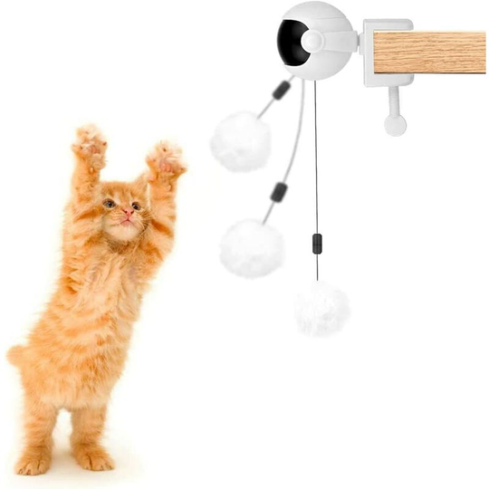 1 piece Smart Cat Toy, Interactive Feathered Cat Toy, Indoor Cat Automatic Exercise Toy, Stimulate Sensation White Cat [Rechargeable Version]