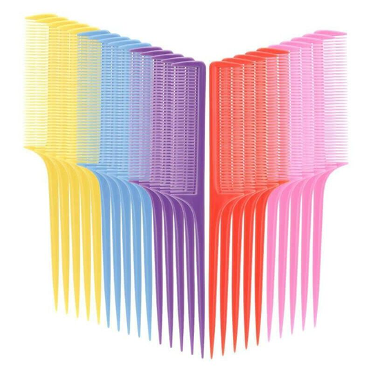 20pcs/set Rat Tail Combs Anti-Static Hair Stylist Cutting Comb, Salon Teasing Back Comb for Hair Dyeing and Cutting