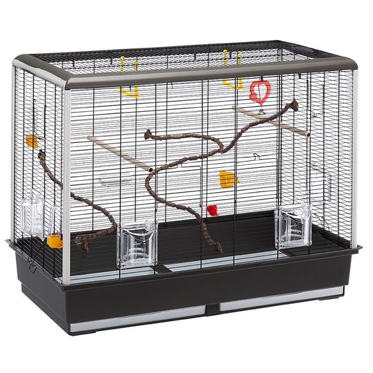 Ferplast Piano 6 Bird Cage - Grey/Black: 87 x 46.5 x 70cm (L x W x H)