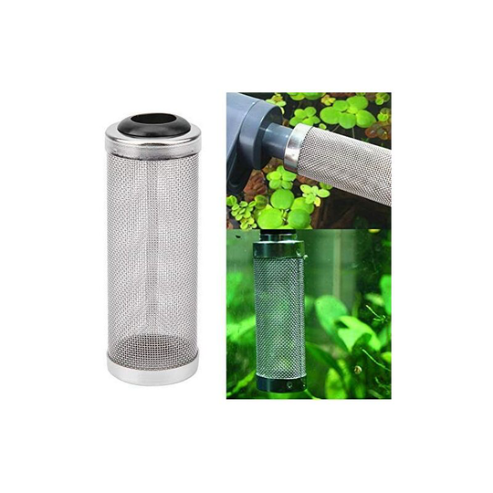 Litzee - Shrimp Filter Guard - Aquarium Mesh Net Filter Guard Stainless Steel Fish Tank Filter Inlet Inflow Basket Mesh Protective Net for Protecting
