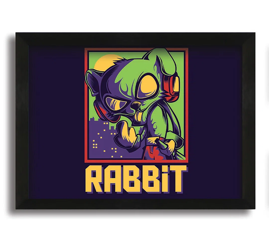 The Evil Rabbit - Picture Frame Graphic Art on Canvas