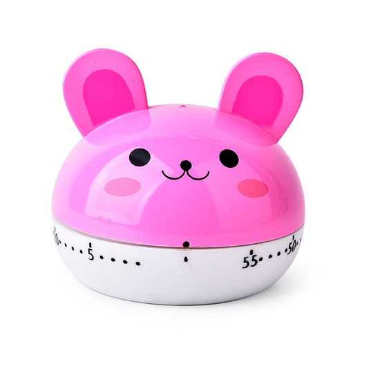 1 Piece Cute Fruits and Vegetables Cartoon Animal Kitchen Cooking Timer 55 Minutes Cooking Clock (Rabbit)