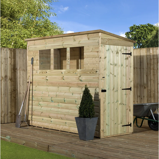 3 Ft. W x 7 Ft. D Shiplap Pent Wooden Shed