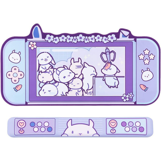 Mouse Pad Set with Rabbit Wrist Rest, Non-Slip Rubber Base and Lightweight Memory Foam Wrist Rest, Perfect for Gaming Work