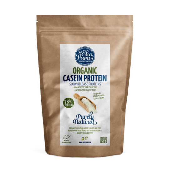 Organic Casein Protein - Natural - 78% Protein, Certified Organic 500g