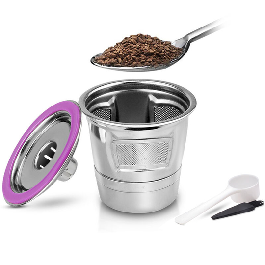 Stainless Steel Coffee Capsules Coffee Filters Cup Reusable Refillable Coffee Capsule Coffer Set for Keurig 2.0 1.0 Mini Plus