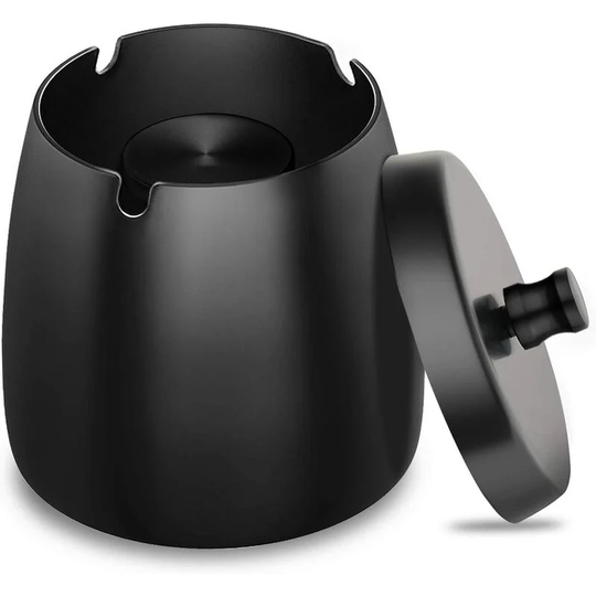 Litzee - Ashtray with Lid Cigarettes Ashtray Windproof Portable Ashtray for Indoor and Outdoor with Non-Slip Mat for Restaurant, Bar, Home, Office,