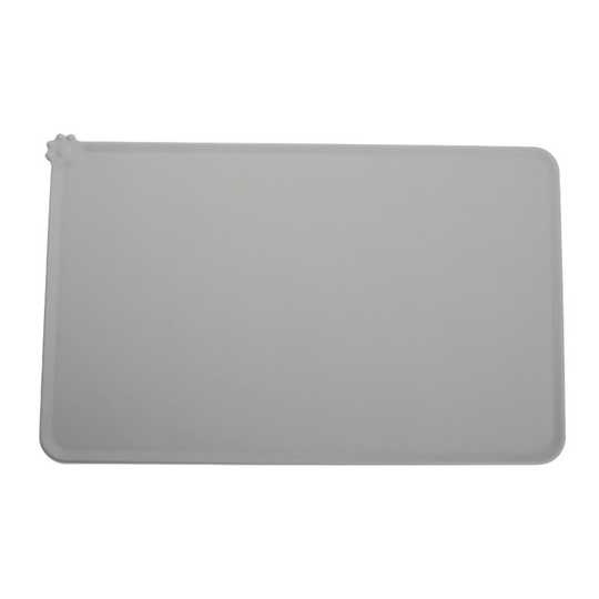 Non-Slip Pet Feeding Mat, Bowl Mat for Cat and Dog, Waterproof, 47×30cm, Gray