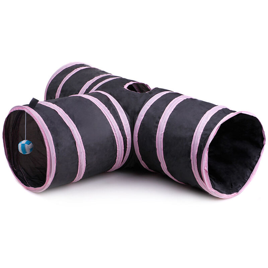 Cat Rainbow Tee Tunnel Interactive Cat Toys Drill Bucket Collapsible Tube with 1 Play Ball for Indoor Cats, Puppy, Rabbit