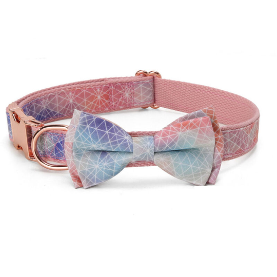 Soft and Comfortable Dog Collar with Bow Tie, Adjustable Pet Collars for Small, Medium and Large Dogs