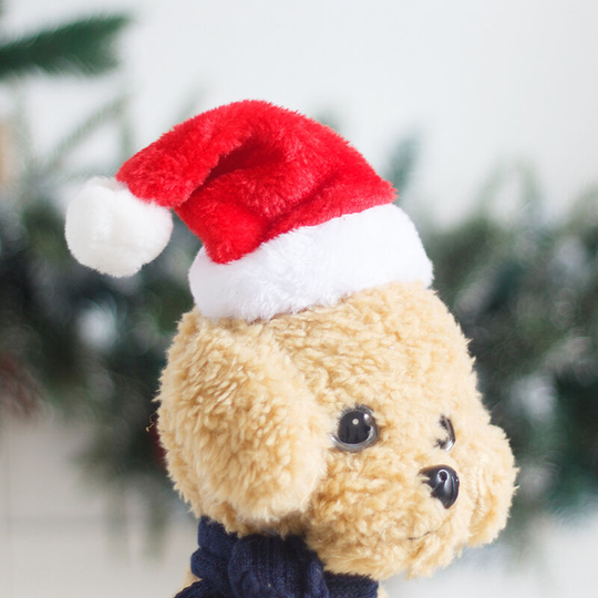 1PCS Pet Christmas Hat Christmas Decorations Dog Little Hat Cat High grade Plush Hat Pet Hat Headwear (Style 3)