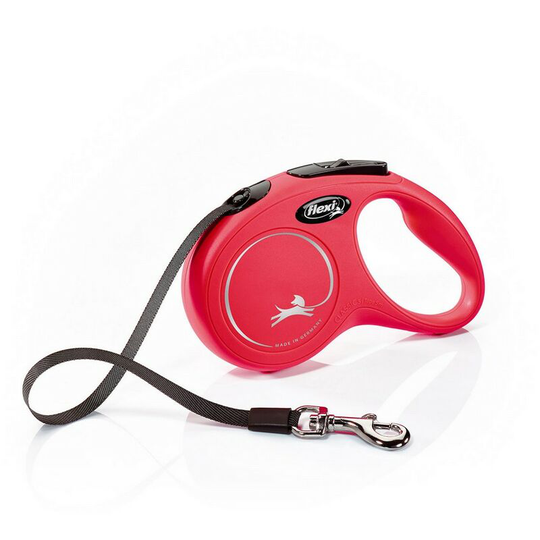 New Classic Tape Large Retractable Dog Lead (5m) (Red) - Red - Flexi