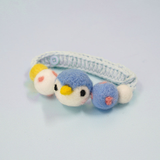 Cat Knitted Cllar, Knitted Scarf, Wool Knitted Cat Collar, Cat Collar, Penguin, Button Style - Muff