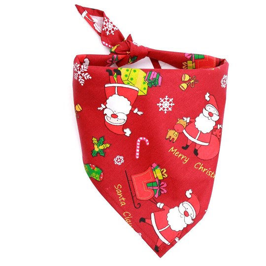 2pcs Christmas Bandanas for Dogs Washable and Reversible Santa Claus Scarf for Dogs, Cats