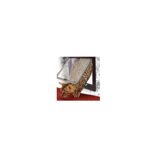 Cat flap, small dog, easy to install and use, brown m: 19.7 * 19 * 5.3cm