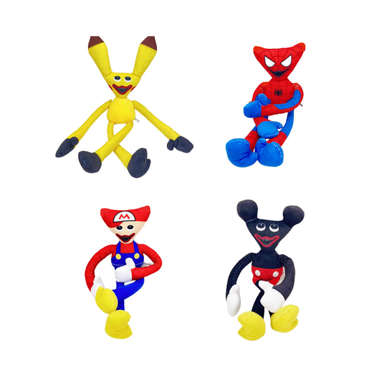 (4pcs) 15.7in Poppy Playtime Game Plush Toys Cos SpiderMan Mickey Mouse Huggy Wuggy