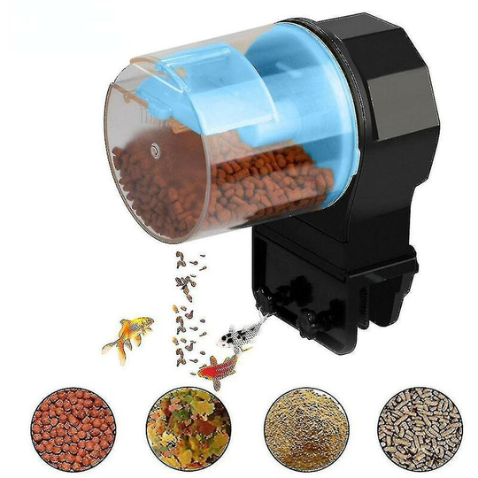 Electric Automatic Fish Feeder Fish Tank Fish Feeder Tool Aquarium Intelligence Moisture-proof Food Dispenserblue-niubi
